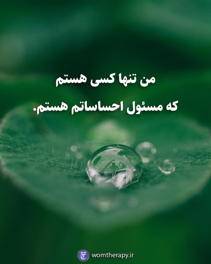 من تنها کسی هستم که مسئول احساساتم هستم.