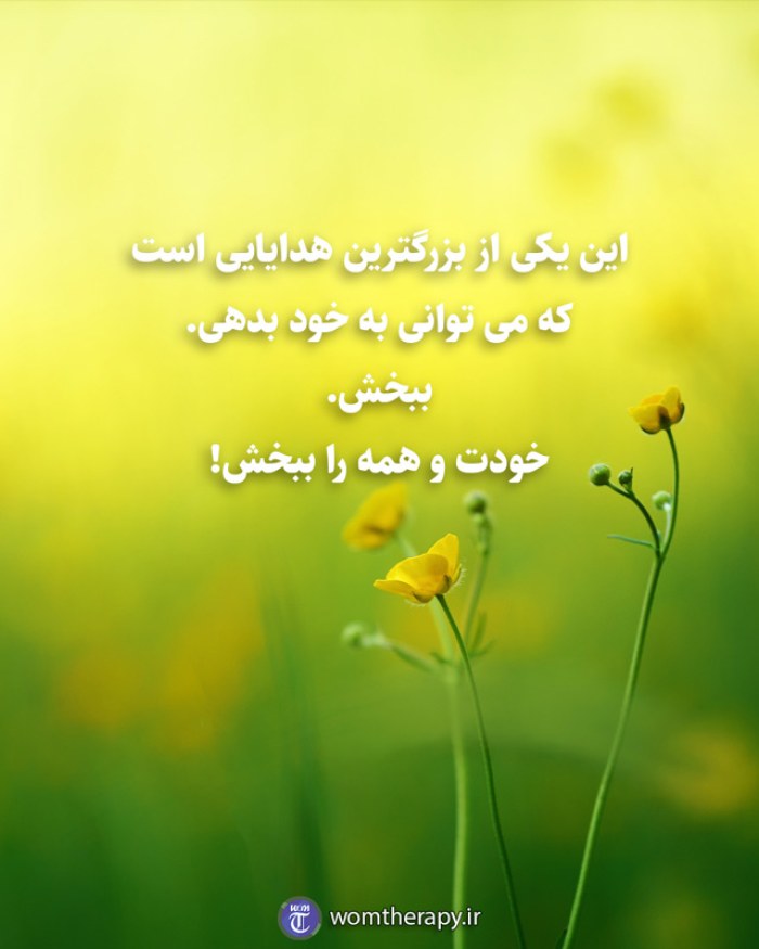 این یکی از بزرگترین هدایایی است که می توانی به خود بدهی. ببخش. خودت و همه را ببخش!