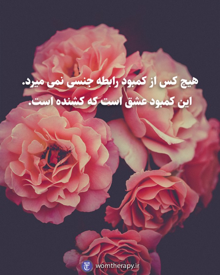 هیچ کس از کمبود رابطه جنسی نمی میرد. این کمبود عشق است که کشنده است.