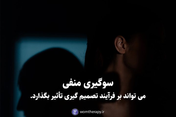سوگیری منفی می تواند بر فرآیند تصمیم گیری تأثیر بگذارد.
