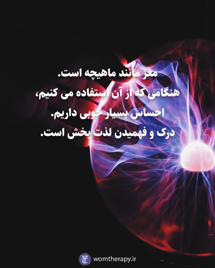 مغز مانند ماهیچه است. هنگامی که از آن استفاده می کنیم، احساس بسیار خوبی داریم. درک و فهمیدن لذت بخش است.