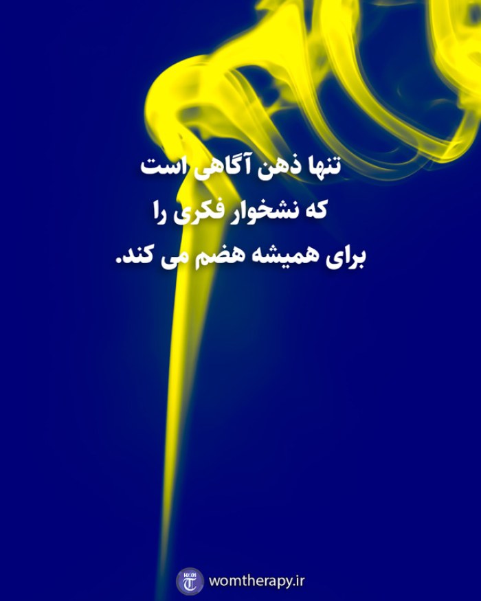 تنها ذهن آگاهی است که نشخوار فکری را برای همیشه هضم می کند.
