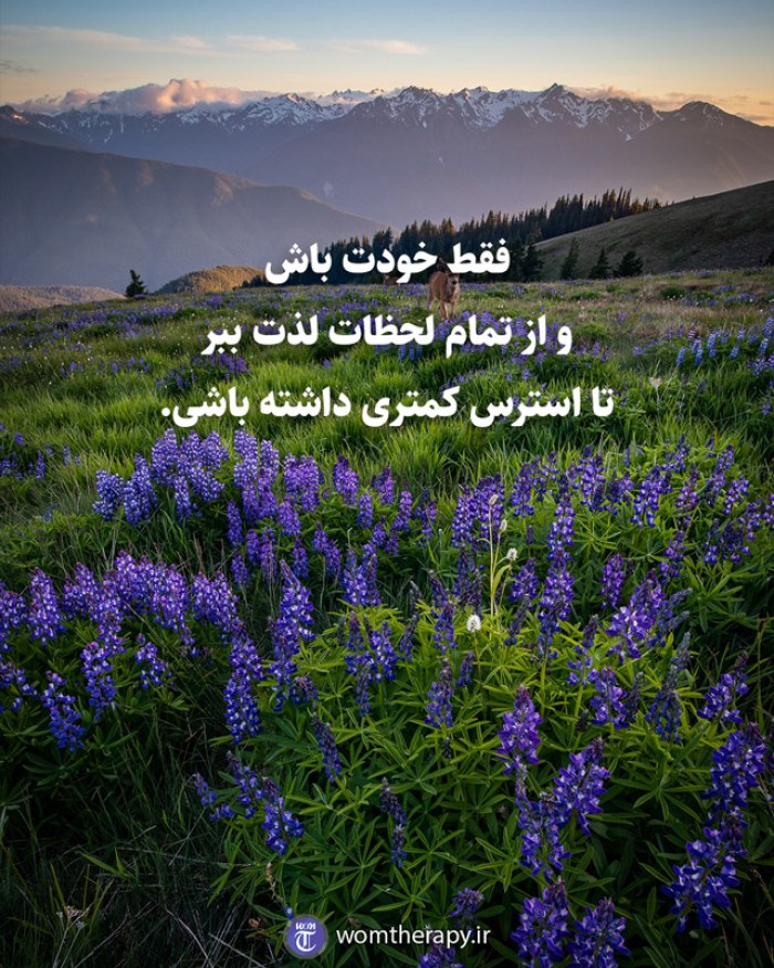 فقط خودت باش و از تمام لحظات لذت ببر تا استرس کمتری داشته باشی.
