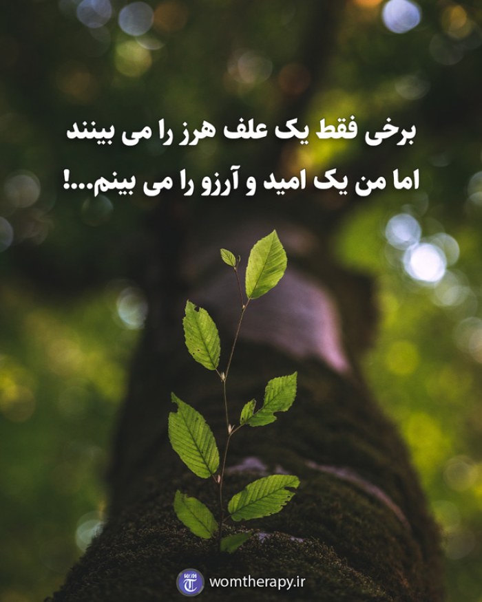 برخی فقط یک علف هرز را می بینند اما من یک امید و آرزو را می بینم...!