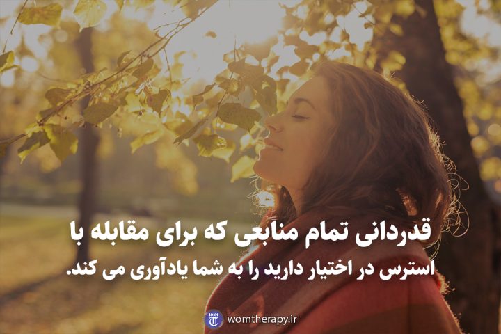 قدردانی تمام منابعی که برای مقابله با استرس در اختیار دارید را به شما یادآوری می کند.